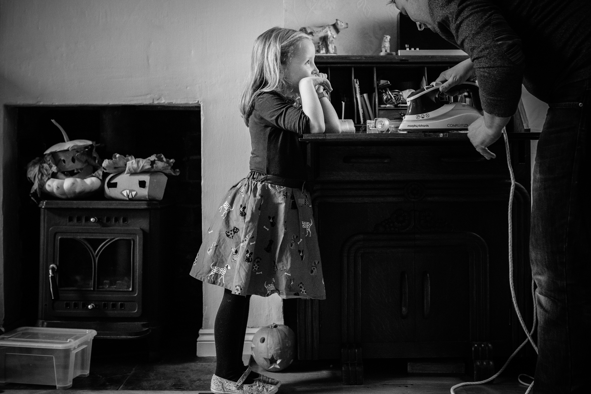 Watching Dad Iron at Halloween